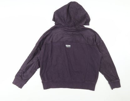 Adidas Women Purple Hooded Pullover Sweatshirt UK 10 S