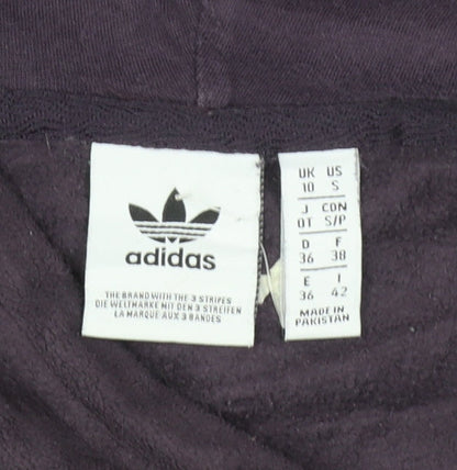 Adidas Women Purple Hooded Pullover Sweatshirt UK 10 S