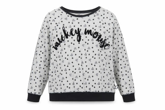 Disney Women Grey Mickey Mouse Star Print Sweatshirt XL