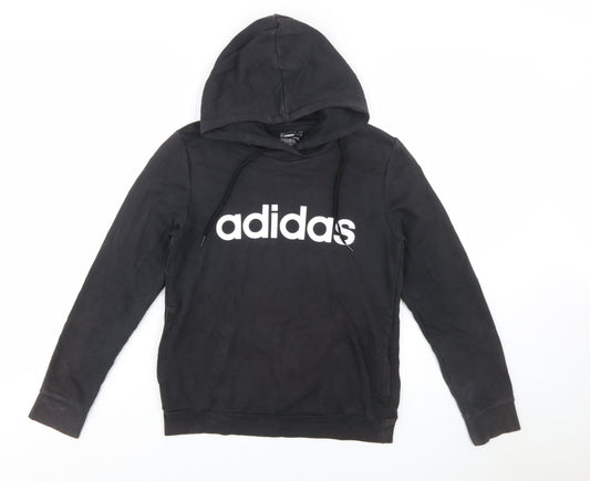 Adidas Women's Black Pullover Hoodie Small 8-10 Cotton Blend