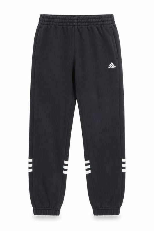 Adidas Boys Black Jogger Trousers 9-10 Years Cotton Fleece Sportswear