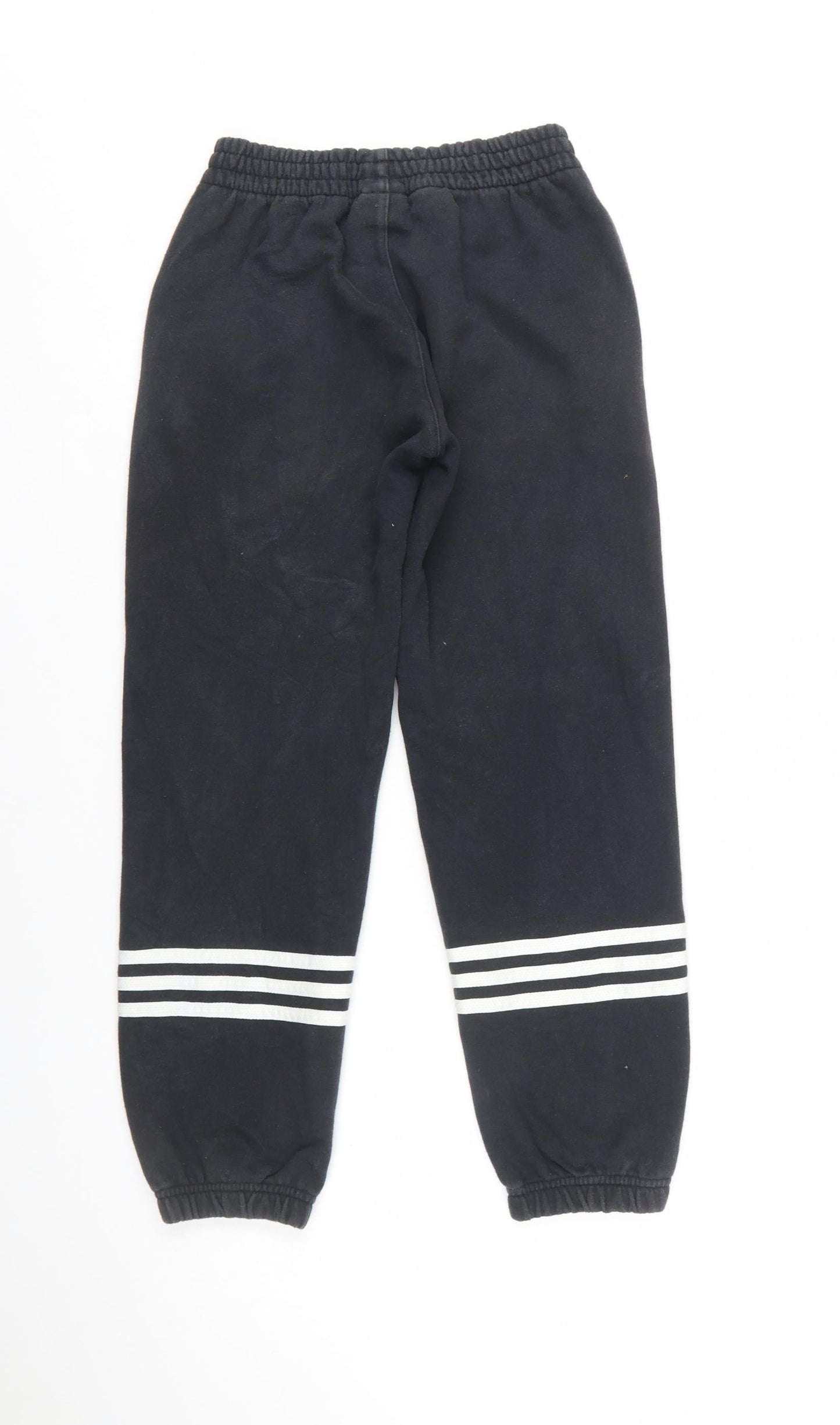 Adidas Boys Black Jogger Trousers 9-10 Years Cotton Fleece Sportswear