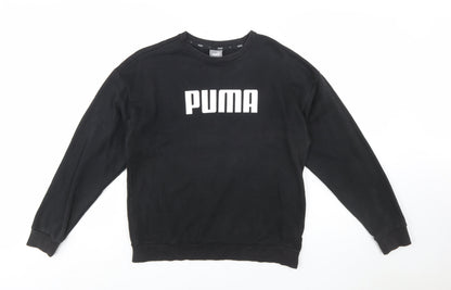 Puma Womens Black Crew Neck Pullover Sweatshirt Size 14