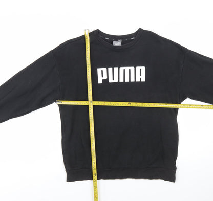 Puma Womens Black Crew Neck Pullover Sweatshirt Size 14