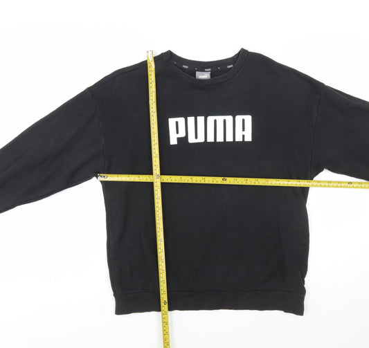 Puma Womens Black Crew Neck Pullover Sweatshirt Size 14