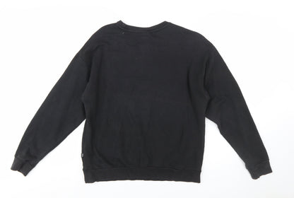Puma Womens Black Crew Neck Pullover Sweatshirt Size 14