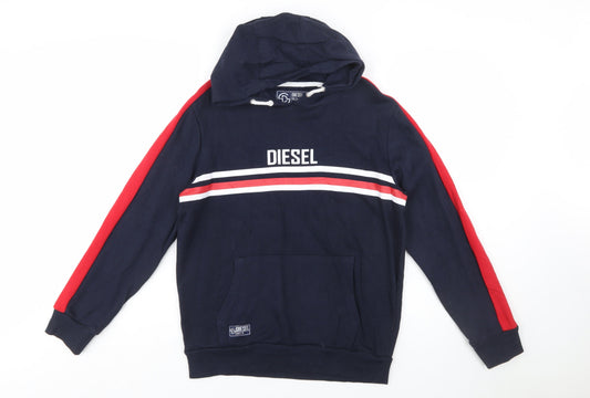 Diesel Boys Navy Blue Pullover Hoodie Age 15 Cotton Blend Casual