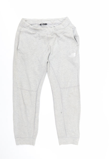 The North Face Boys Grey Jogger Sweatpants Size L Elastic Waist Comfort