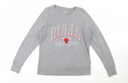 Tek Gear Womens Grey Chicago Bulls Sweatshirt Size L Classic Fit