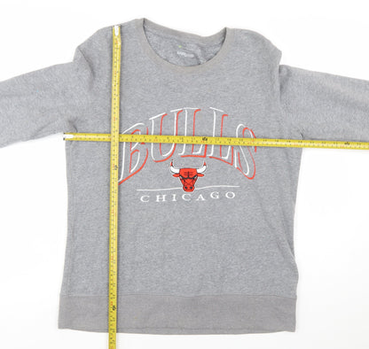 Tek Gear Womens Grey Chicago Bulls Sweatshirt Size L Classic Fit