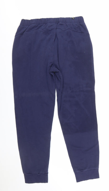 Puma Men's Blue Jogger Trousers L Regular Fit Elastic Waist