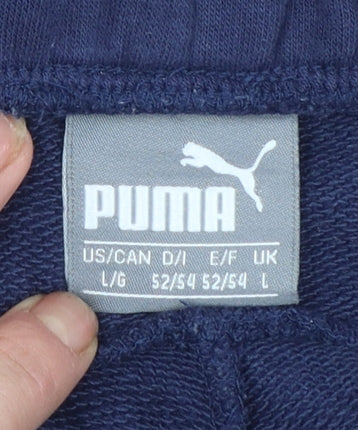 Puma Men's Blue Jogger Trousers L Regular Fit Elastic Waist