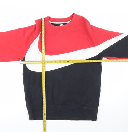 Nike Men's Red Colour Block Crew Neck Sweatshirt Size S