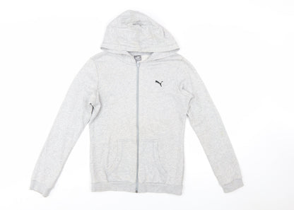 Puma Boys Grey Full Zip Hoodie Size 14-15 Years Cotton Blend