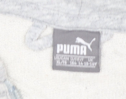 Puma Boys Grey Full Zip Hoodie Size 14-15 Years Cotton Blend