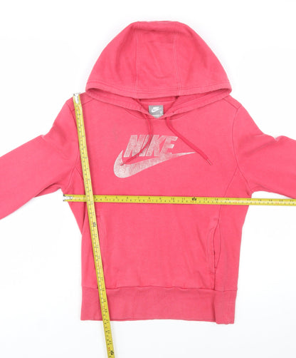 Nike Womens Pink Hoodie Small Size 8/10 Pullover Logo Sweatshirt