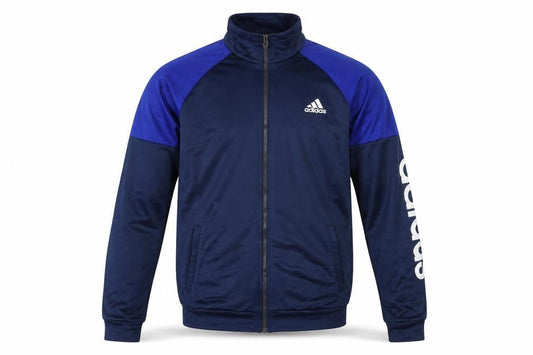 Front view of Adidas Men's Blue Full Zip Sports Sweatshirt, size S