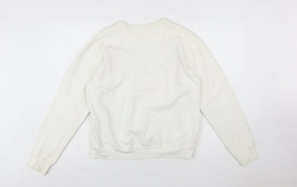 Shred415 Women's Ivory Pullover Sweatshirt Small Cotton Blend
