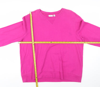 Kim Rogers Womens Pink Crew Neck Pullover Sweatshirt XL