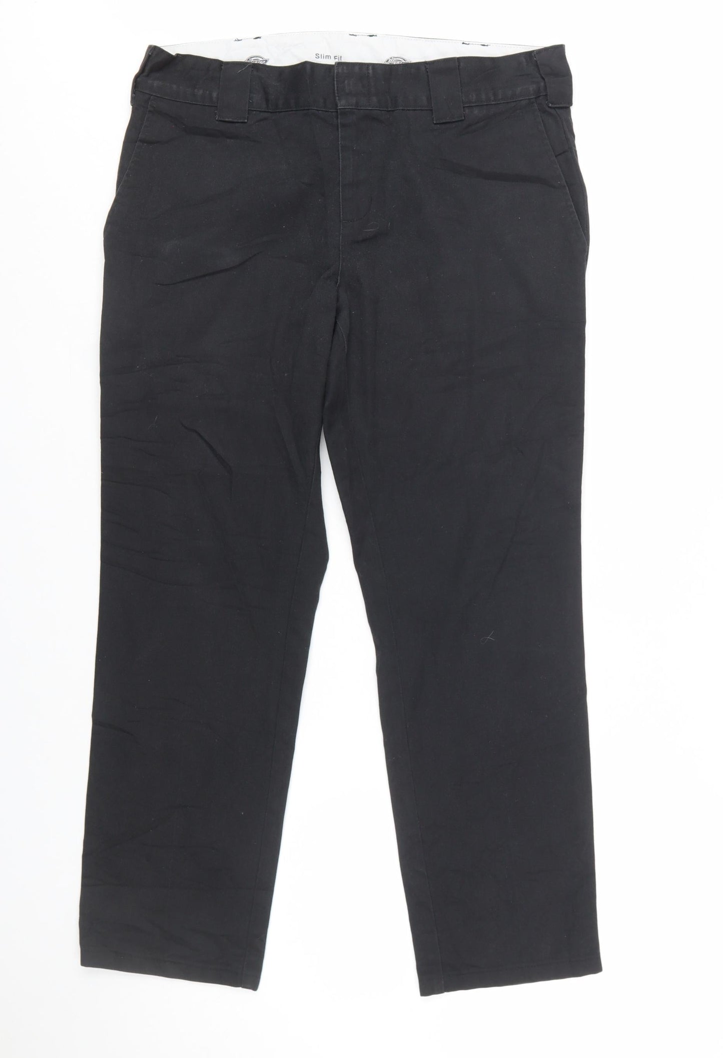 Dickies Men’s Black Slim Fit Chino Trousers W32 L32 Workwear