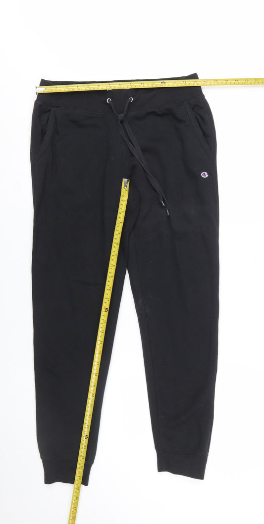 Champion Men's Black Fleece Jogger Trousers Size S Regular Fit