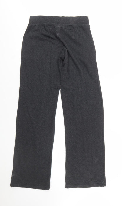 Puma Women Black Cotton Blend Jogger Lounge Trousers Size 10