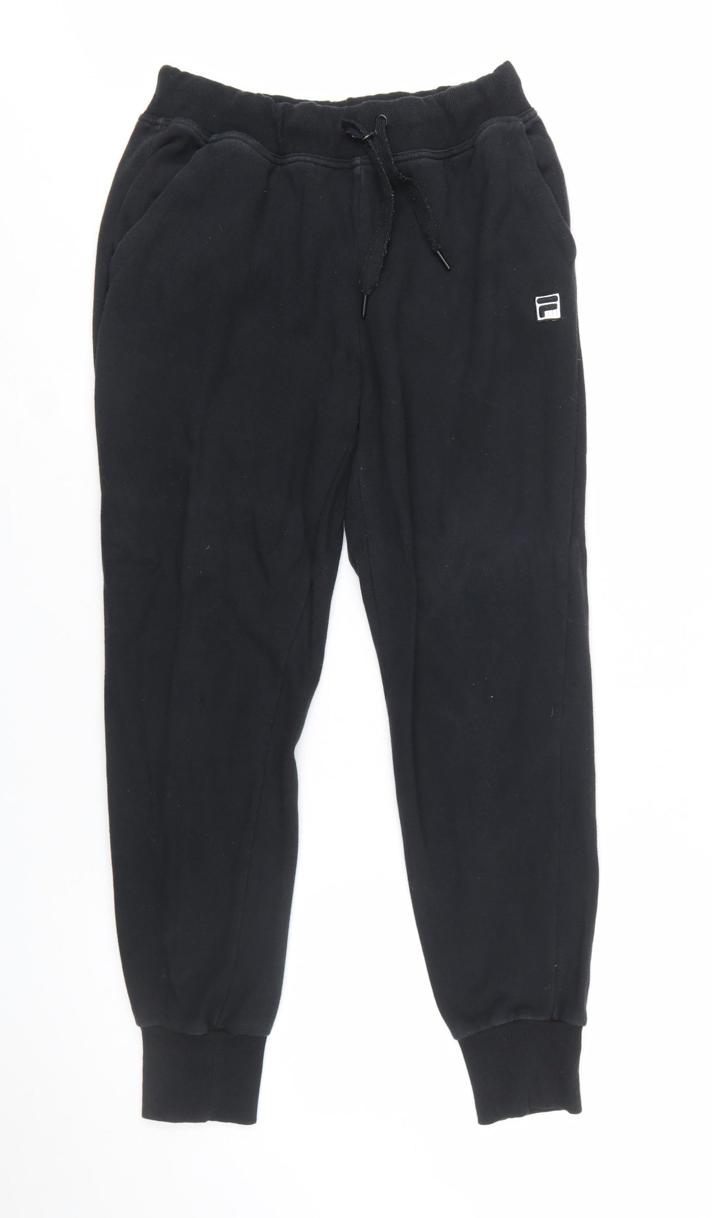 FILA Men's Black Jogger Trousers M Regular Fit Fleece Casual