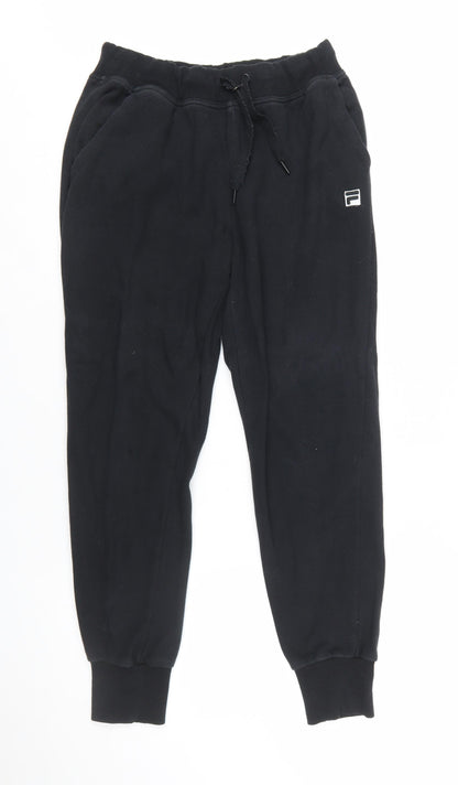 FILA Men's Black Jogger Trousers M Regular Fit Fleece Casual