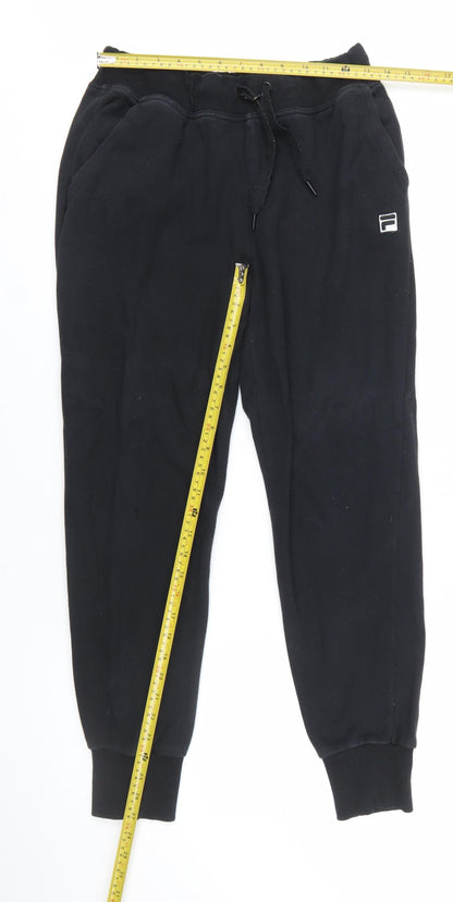 FILA Men's Black Jogger Trousers M Regular Fit Fleece Casual