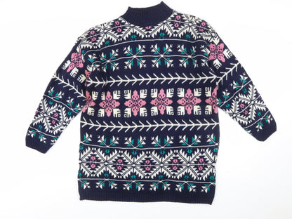 Cut 4 U Womens Multicoloured Fair Isle Knit Jumper One Size