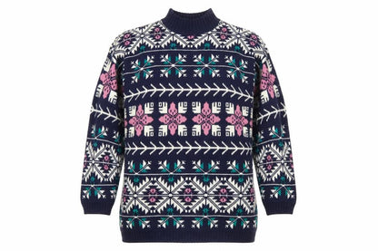 Cut 4 U Womens Multicoloured Fair Isle Knit Jumper One Size