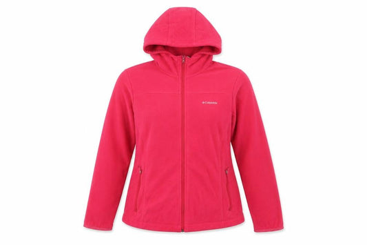 Columbia Womens Pink Fleece Hooded Full Zip Jacket Size L
