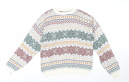 Le Tigre Men's Multicoloured Geometric Knit Pullover Jumper L