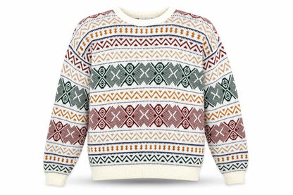 Le Tigre Men's Multicoloured Geometric Knit Pullover Jumper L