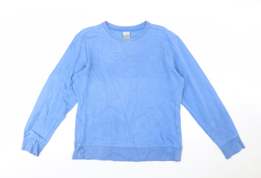 Nike Women Blue XL Crew Neck Long Sleeve Pullover Sweatshirt