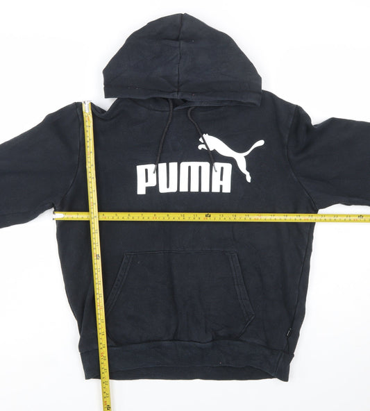 Puma Womens Black Small Pullover Hoodie Cotton Casual