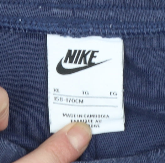 Nike Boys Blue XL Jogger Trousers Elastic Waist Cotton Blend Sportswear