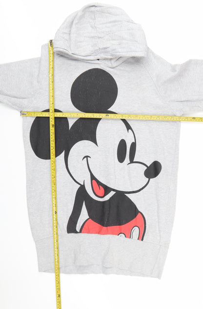 Disney Women's Grey Mickey Mouse Hooded Pullover Sweatshirt XL