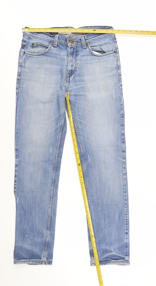 Lee Men's Blue 33x34 Straight Leg Denim Jeans Bruce Regular Fit