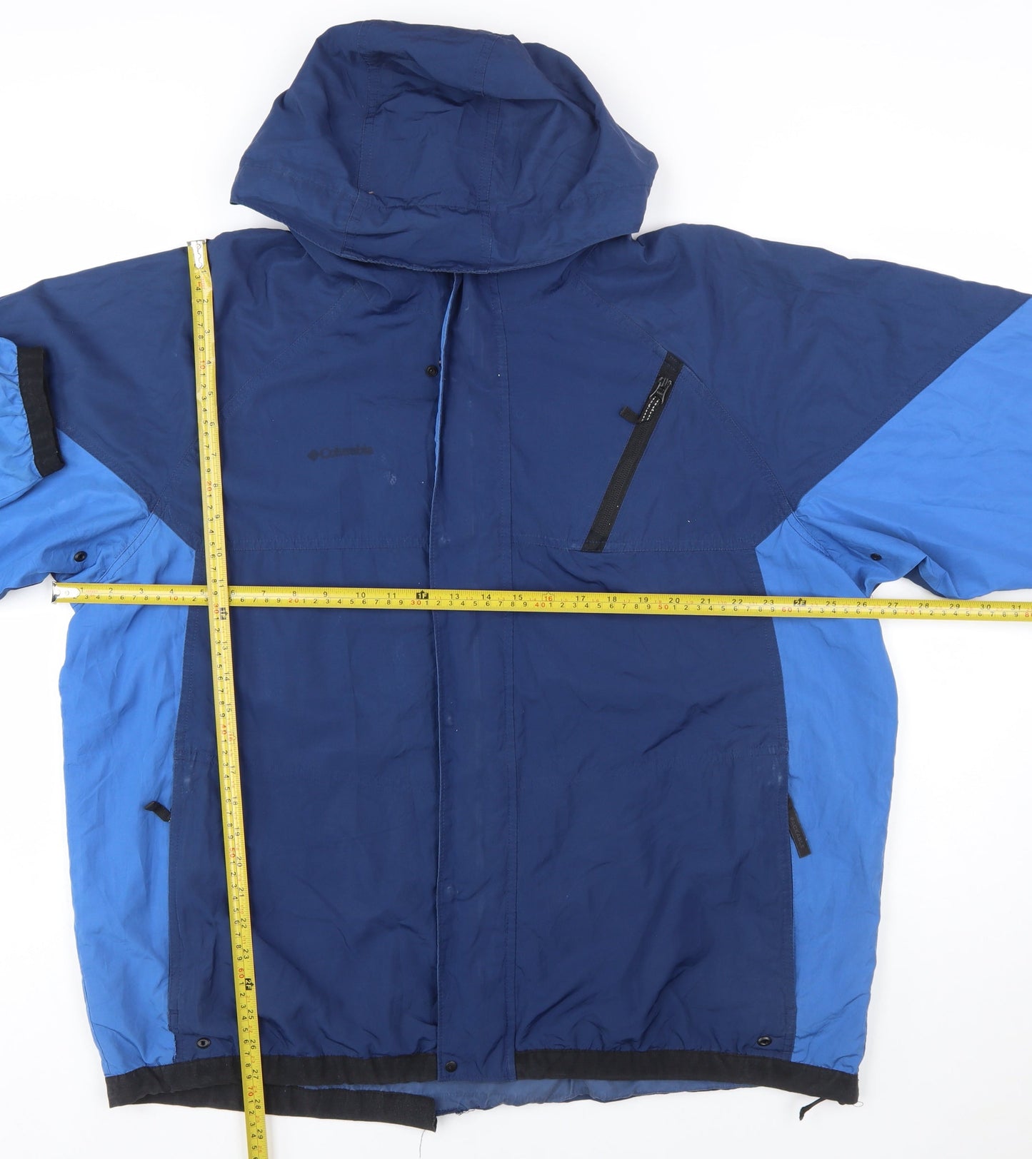 Columbia Men's Blue XL Waterproof Hooded Hiking Jacket