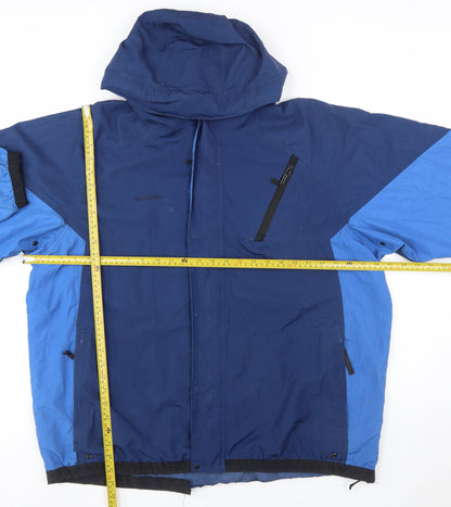 Columbia Men's Blue XL Waterproof Hooded Hiking Jacket