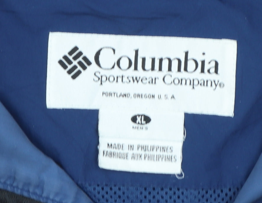 Columbia Men's Blue XL Waterproof Hooded Hiking Jacket