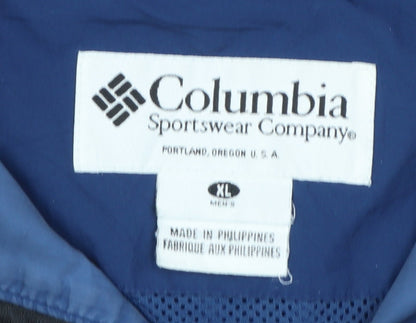 Columbia Men's Blue XL Waterproof Hooded Hiking Jacket