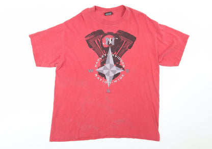 Harley-Davidson Men's Red Graphic XL Cotton Classic T-Shirt
