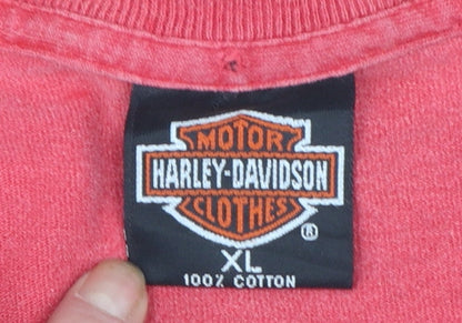 Harley-Davidson Men's Red Graphic XL Cotton Classic T-Shirt