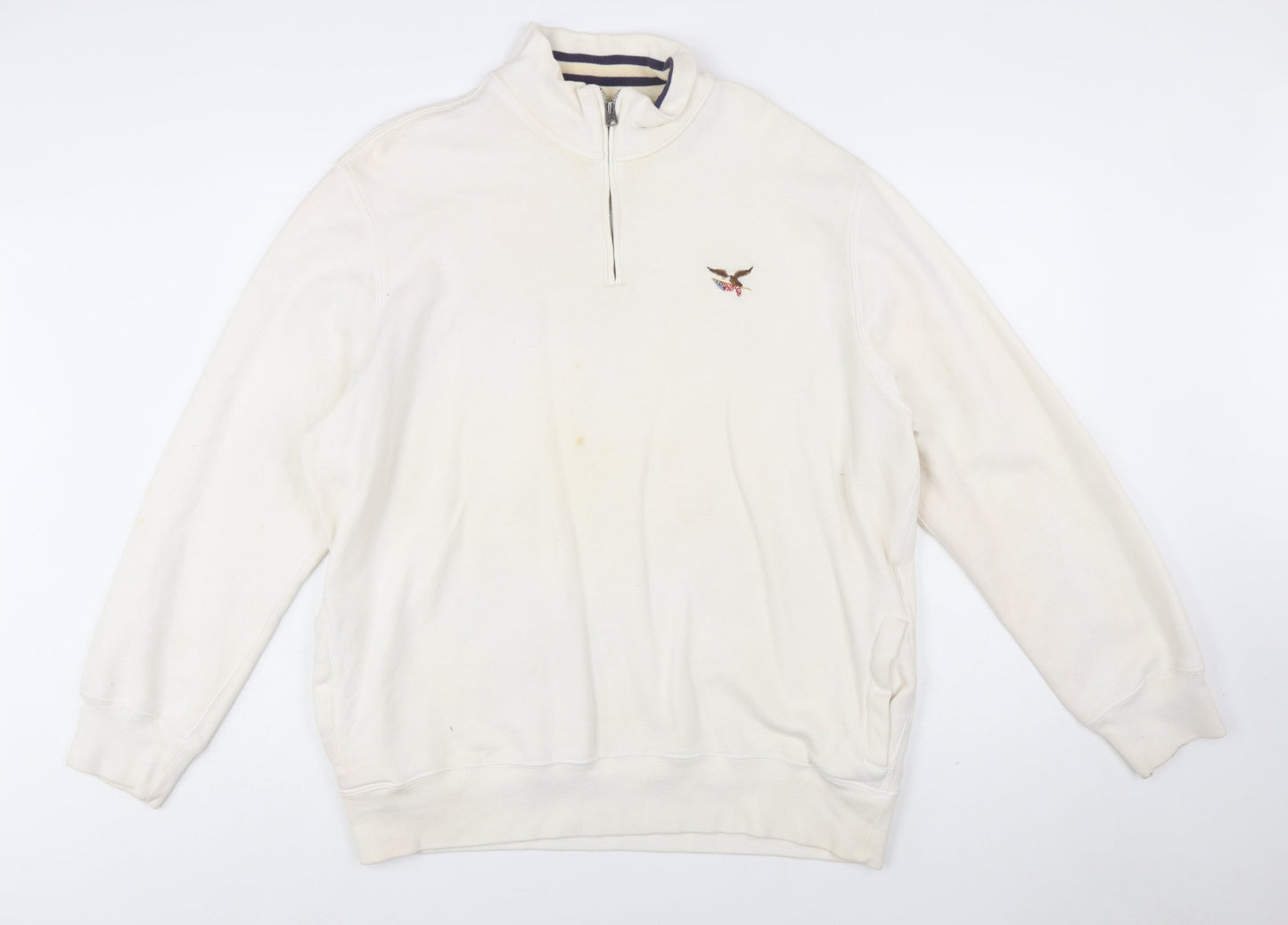 American Living Men's Ivory XL 1/4 Zip Fleece Sweatshirt