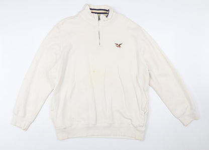 American Living Men's Ivory XL 1/4 Zip Fleece Sweatshirt