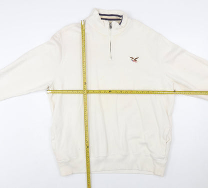 American Living Men's Ivory XL 1/4 Zip Fleece Sweatshirt