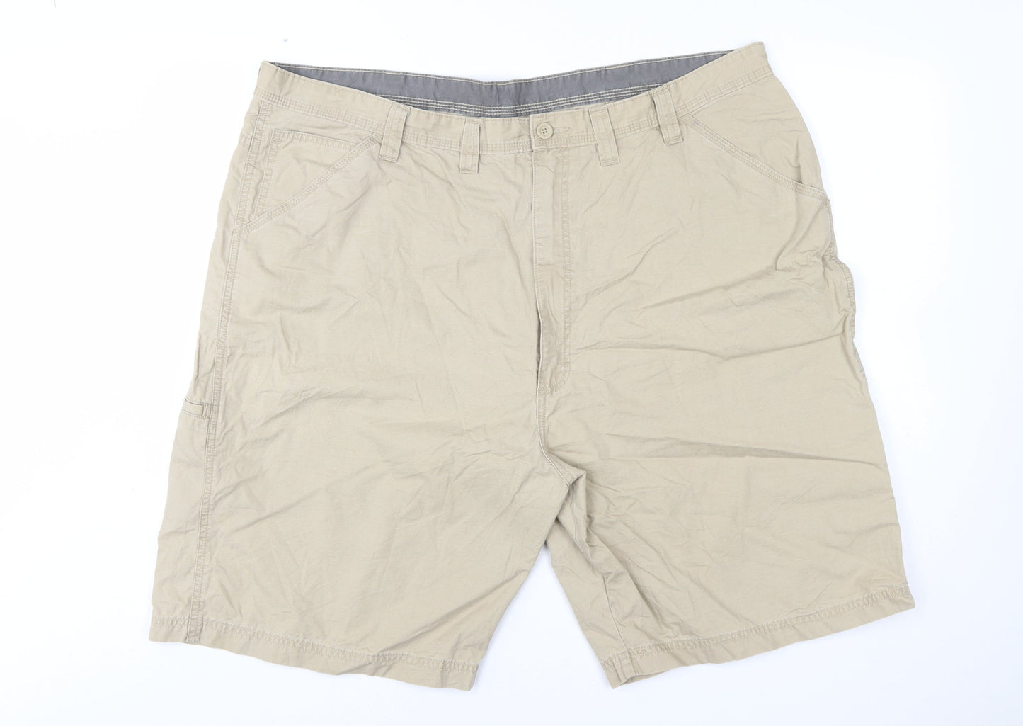 Wrangler Men Beige 44 Cargo Shorts Cotton Canvas Casual