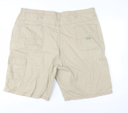 Wrangler Men Beige 44 Cargo Shorts Cotton Canvas Casual